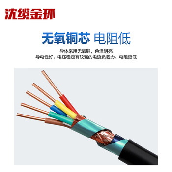 沈缆金环 ZR-KVVP22-450/750V-5*2.5mm² 国标阻燃铜芯钢带铠装屏蔽控制电缆 1米