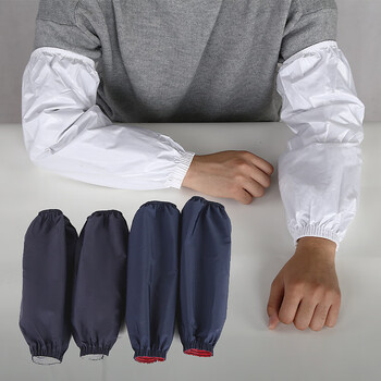 者也（ZYE）长款防水防油套袖水产市场加工烧烤厨房屠宰护袖耐磨劳保袖套 深蓝色 