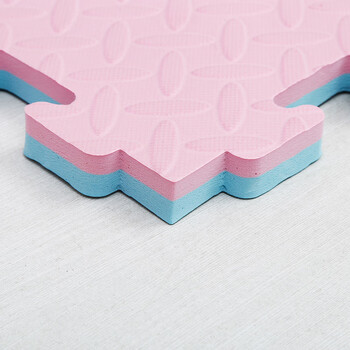 海斯迪克 HK-851 跆拳道地垫 商场eva泡沫地垫 红蓝-T型纹2cm厚 1*1米