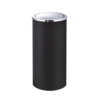 南 GPX-110C 南方港式垃圾桶 翻盖垃圾筒公用不锈钢垃圾箱果皮桶 黑色 内桶容量24升