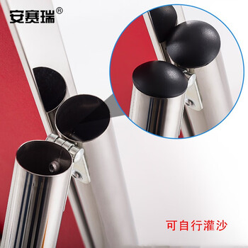 安赛瑞 不锈钢折叠款展示架折叠式宣传海报架落地式折叠广告架60×80cm银色13573