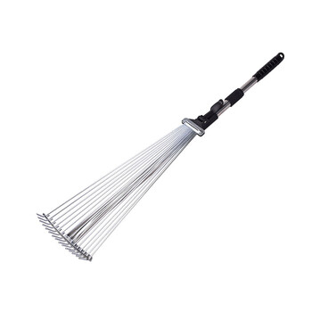 兰诗（LAUTEE）WY4130 可伸缩耙钢丝耙园林耙子不锈钢圆头草耙落叶耙 9齿