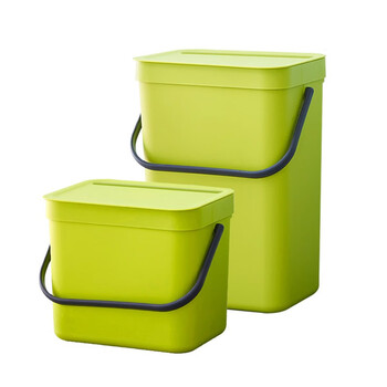 兰诗（LAUTEE）FH-1235 挂壁式垃圾桶  带盖小号厨余垃圾桶 7L-黑色