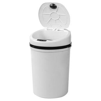 兰诗（LAUTEE）LK1016 不锈钢智能垃圾桶感应带盖防臭异味纸篓卫生桶 蓝色 9L