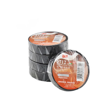 3M 1712# 无铅电气（电工）绝缘胶带 PVC绝缘胶布电工胶布 阻燃耐磨防潮耐酸碱【黑色18mm*20m*0.18mm】