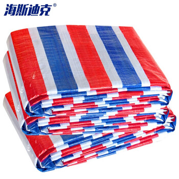 海斯迪克 彩条布防雨布 单膜彩条布 三色防雨布 防水防风篷布 普通款10M*30M HK-211