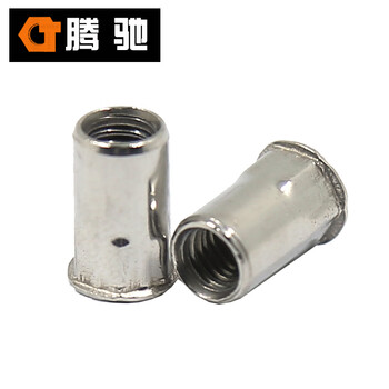 腾驰 CT 304 平头内外半六角盲孔铆螺母 不锈钢六角柳螺母 M8*27.5（250支/盒）