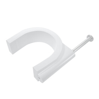 讯浦 圆形钢钉线卡 12mm宽 电线卡钉网线卡钉工程卡墙钉 100个装（1小包）