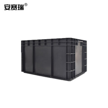 安赛瑞 防静电周转箱 收纳周转箱 整理收纳箱 电子元件盒塑胶框 600×400×340mm 黑色 不带盖 16335