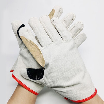 者也（ZYE）劳保手套双层帆布手套手指衬皮加厚铁路手套电焊耐磨机械搬运工地手套 1双