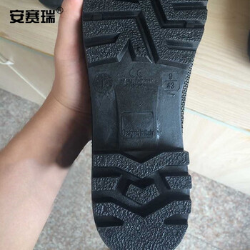 安赛瑞 高筒PVC塑胶雨鞋 雨鞋工作雨鞋PVC雨鞋 高筒防水防滑耐磨户外雨鞋 40码 16062