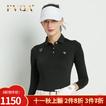 服装女士长袖秋冬季舒适翻领百搭修身高尔夫球衣女装品牌golf时尚上衣