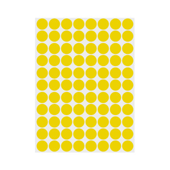 飞尔（FLYER）不干胶分类记号贴 彩色圆点贴 圆点标签颜色贴纸【黄色 16MM 一张88枚】50张起批