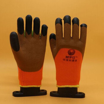 帮手仕 毛圈加强指手套保暖耐磨棉手套加厚防冻橡胶工作手套（420双）