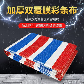 飞尔（FLYER）彩条布防水布防雨布 塑料布雨篷布 防晒防尘防风布 4mx25m/块【FLJD206】