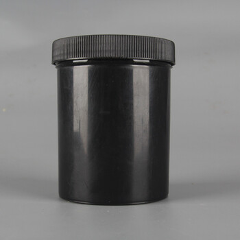 海斯迪克 加厚塑料瓶广口油墨罐 大口直立桶 密封罐 250ML黑色（10个起售）