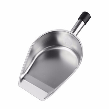 兰诗（LAUTEE）BJ-207 不锈钢手持垃圾铲 加厚铁簸箕 钢柄宽口中号