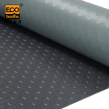 爱柯部落 PVC防滑防水走道垫 铜钱纹满铺地垫工厂仓库塑料地胶1.3m×15m厚2.2mm绿色 111305