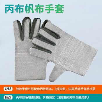 旷尔 帆布手套 劳保手套 电焊防护双层【半衬6线布条帆布手套 丙布 10双】