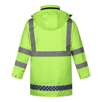 者也（ZYE）反光执勤雨衣路政交通防水加棉雨衣套装 荧光绿套装 3XL码