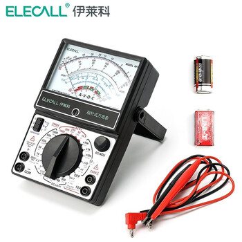 伊莱科(ELECALL)指针式万用表MF47机械表内磁式多重电路保护高精度万能表 黑色 标配(带9V电池+2号电池)