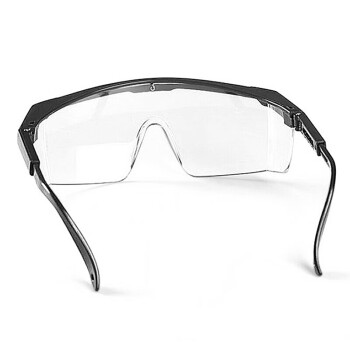 者也 护目镜防唾沫防飞溅风沙防护眼镜 黑边优质防雾型