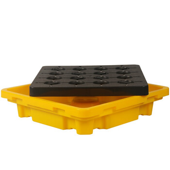 冠思尔防渗漏泄漏托盘机油桶化学品危化品渗漏液体接漏塑料防漏托盘 单桶装托盘670*670*150