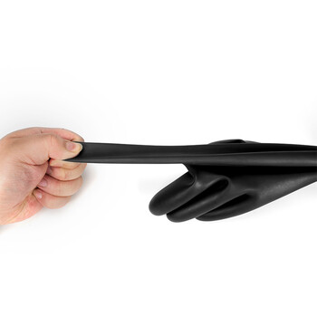 谋福CNMF 工业耐酸碱手套化工防护手套劳保手套 （黑色耐酸碱款 35cm） 9897