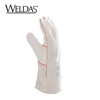 威特仕 10-2112电焊手套 灰色实惠电焊皮手套劳保手套灰色牛二层颈皮斜拇指款定做XL码 1双