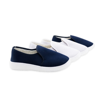 者也 防静电鞋冬季加绒棉鞋电子厂实验室无尘中巾鞋洁净防尘鞋 加绒藏青色【PU软底】41码