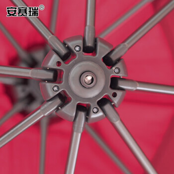 安赛瑞 户外应急遮阳伞 香蕉伞大太阳伞雨伞庭院伞咖啡厅阳台室外伞折叠伞 2.7米双顶酒红 送60kg水箱 440056