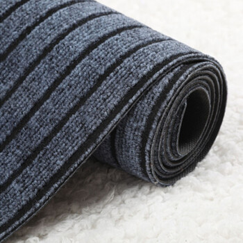 3G 七条纹除尘 刮泥吸水地垫 底部PVC地垫 黑灰色 厚5mm*长15m*宽1.6m 企业定制