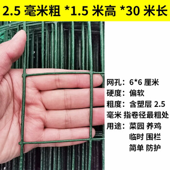 腾驰 荷兰铁丝网 养鸡养殖围栏护栏隔离铁网 6cm孔 2.5mm粗*1.5m高*30m长