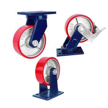 冰禹 BYlj-139 超重型聚氨酯脚轮 工业脚轮 手推车轻音轮子 万向轮6寸(载重700KG)