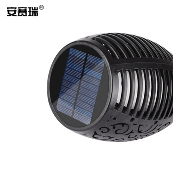 安赛瑞 太阳能火焰灯 户外庭院景观草坪灯 花园装饰防水插地灯 96LED圆形单独 700873