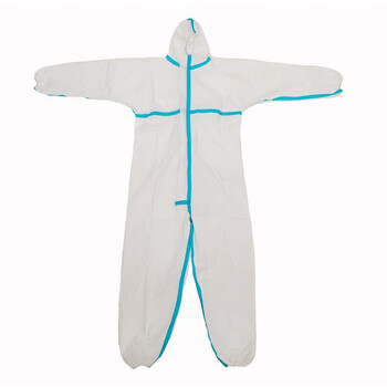 者也 隔离衣连帽连体式隔离服全身防护隔离衣复工防水防飞沫坐飞机重复使用覆膜封蓝胶 送护目镜 XL码