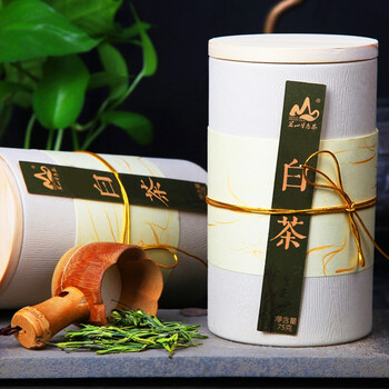 茗山生态茶 茶叶 白茶明前绿茶 春毛峰茶叶 木罐装 75g*2共150g 