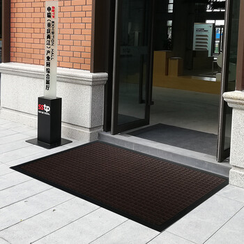 爱柯部落 出入口刮沙地毯 办公室地毯酒店除尘地垫90×150cm防滑吸水垫棕色定制110078