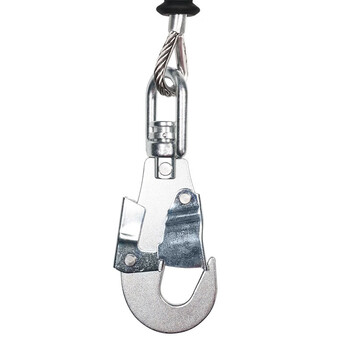 建钢 防坠器690310 速差自锁器10米 国标防坠落高空作业装备 5mm钢丝安全吊钩保险绳锁扣套装