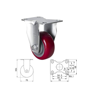 安赛瑞 定向脚轮 3英寸中型TPU低噪音轮 工业轮 承重150KG滑轮 易得力定制 16218
