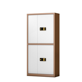 盛花加厚通双节指纹密码锁保密柜电子密码档案柜资料柜保管柜咖白套色