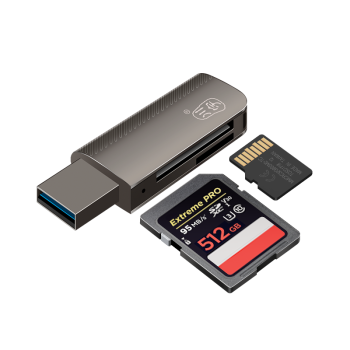 川宇USB3.0高速读卡器 多功能SD/TF二合一读卡器 支持手机单反相机行车记录仪监控存储内存卡 锌合金