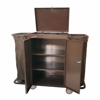 益美得 LK1008 不锈钢布草车酒店服务清洁车宾馆加厚收纳车多功能手推车 双边车5寸(拆装型)