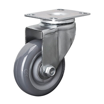 安赛瑞 平顶万向脚轮 3英寸耐磨PU低噪音滑轮 车轱辘滚轮 承重80kg易得力定制 16211