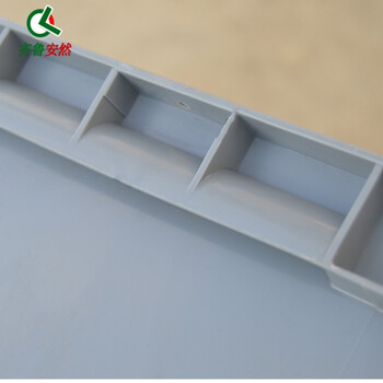 齐鲁安然 欧标物流箱 周转箱 储物箱 分类零件盒 库房货架 分类塑料筐 仓库工业胶筐 灰色 43-22# 带盖