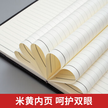 晨光(M&G)文具拼色软皮革面笔记本本子开会办公用品会议记录本普惠型日记本记事本商务32K/120张单本APY1BK78
