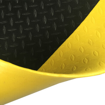 爱柯部落 单层经济型警示防滑地垫 防滑垫 PVC抗疲劳脚垫 黄黑色 整卷9mm*1800cm*90cm 可定制
