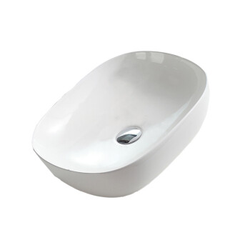 立新求精 超薄边陶瓷洗手盆台上盆白色洗手池面盆A6大白盆50cm+下水（定制）