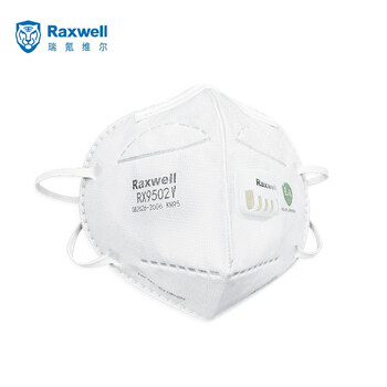 Raxwell KN95口罩工业防尘防霾 舒适针织耳带 呼吸阀 头戴式25只RX9502V