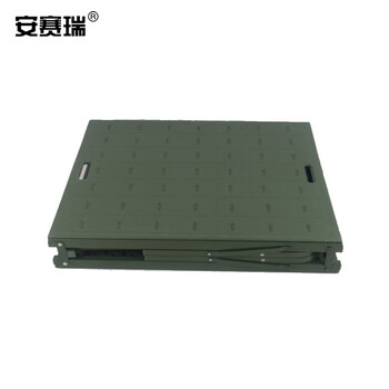 安赛瑞 户外钢塑应急行军床 野战折叠床户外钢塑行军床 营房两折床 2x0.8米 11432